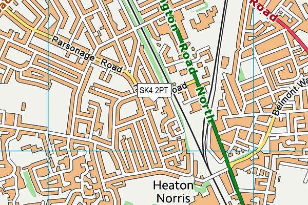 SK4 2PT map - OS VectorMap District (Ordnance Survey)