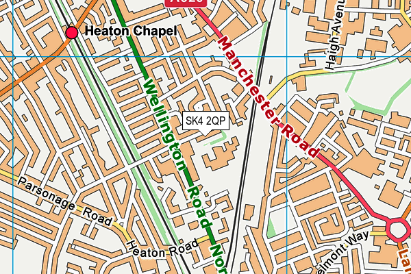 St Anne's RC Voluntary Academy map (SK4 2QP) - OS VectorMap District (Ordnance Survey)