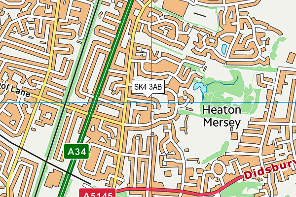 SK4 3AB map - OS VectorMap District (Ordnance Survey)