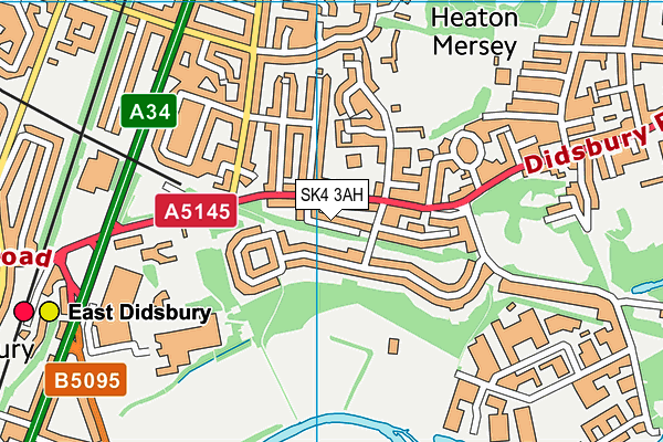 SK4 3AH map - OS VectorMap District (Ordnance Survey)