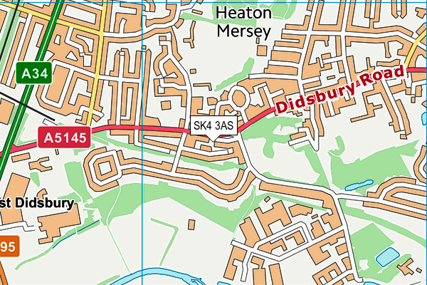 SK4 3AS map - OS VectorMap District (Ordnance Survey)