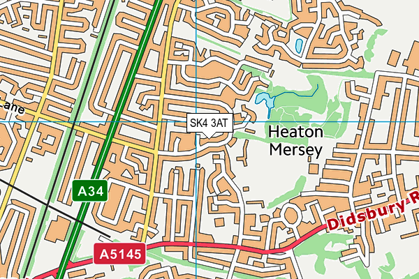 SK4 3AT map - OS VectorMap District (Ordnance Survey)