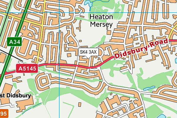 SK4 3AX map - OS VectorMap District (Ordnance Survey)