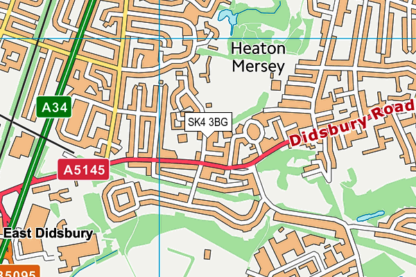 SK4 3BG map - OS VectorMap District (Ordnance Survey)