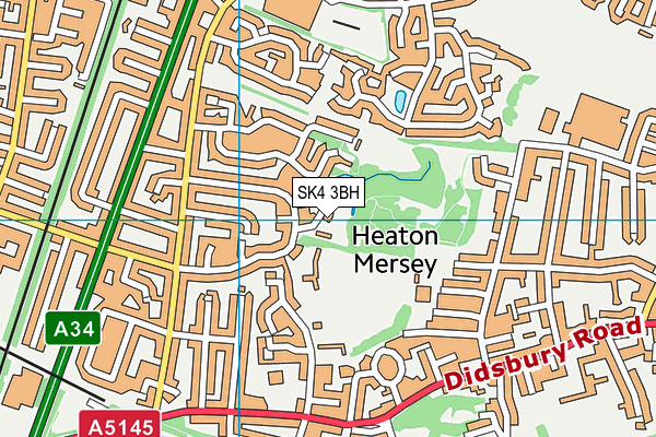 SK4 3BH map - OS VectorMap District (Ordnance Survey)