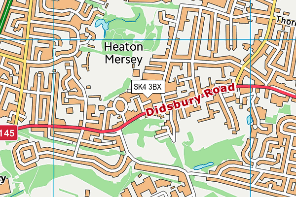 SK4 3BX map - OS VectorMap District (Ordnance Survey)