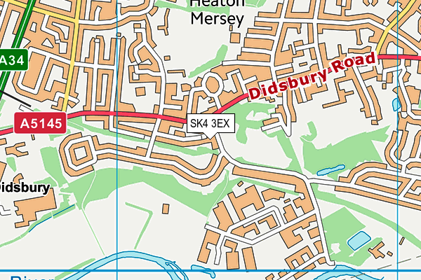 SK4 3EX map - OS VectorMap District (Ordnance Survey)