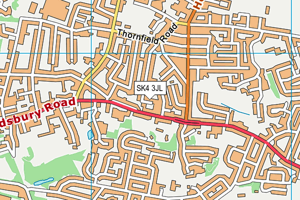 SK4 3JL map - OS VectorMap District (Ordnance Survey)