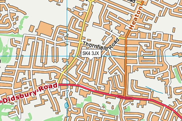 SK4 3JX map - OS VectorMap District (Ordnance Survey)