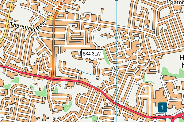 SK4 3LW map - OS VectorMap District (Ordnance Survey)