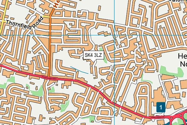 SK4 3LZ map - OS VectorMap District (Ordnance Survey)