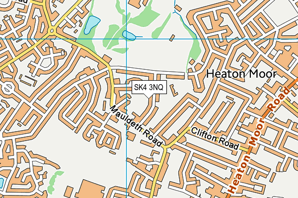 West Heaton Bowling, Tennis And Squash Club map (SK4 3NQ) - OS VectorMap District (Ordnance Survey)