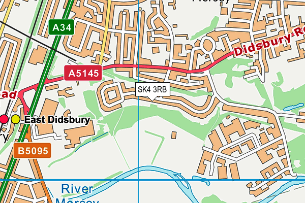 SK4 3RB map - OS VectorMap District (Ordnance Survey)