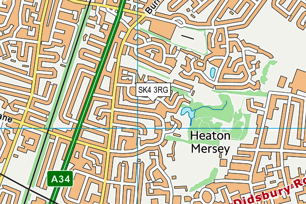 SK4 3RG map - OS VectorMap District (Ordnance Survey)