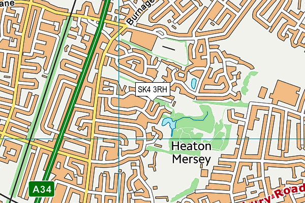 SK4 3RH map - OS VectorMap District (Ordnance Survey)