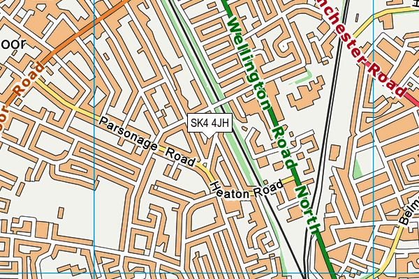 SK4 4JH map - OS VectorMap District (Ordnance Survey)