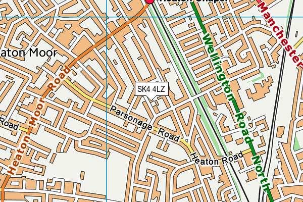 SK4 4LZ map - OS VectorMap District (Ordnance Survey)