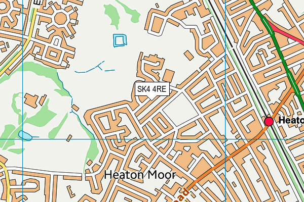 Heaton School map (SK4 4RE) - OS VectorMap District (Ordnance Survey)