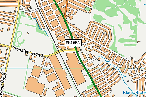 SK4 5BA map - OS VectorMap District (Ordnance Survey)