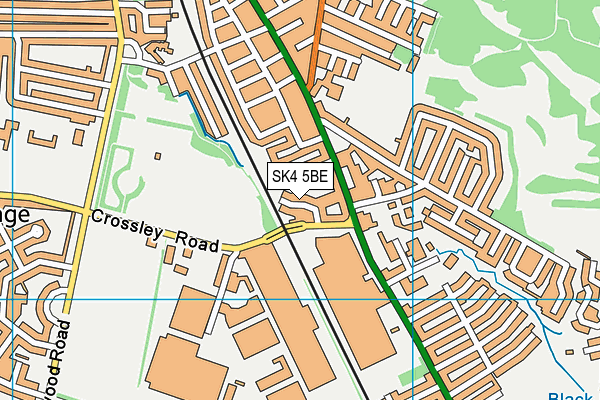 SK4 5BE map - OS VectorMap District (Ordnance Survey)