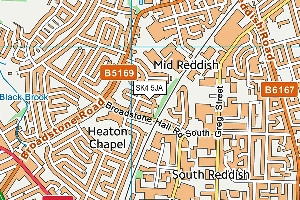 SK4 5JA map - OS VectorMap District (Ordnance Survey)
