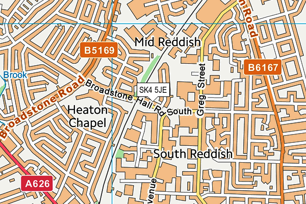 SK4 5JE map - OS VectorMap District (Ordnance Survey)