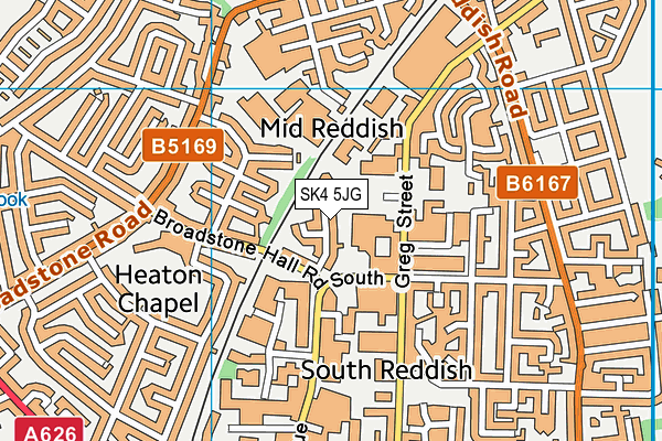 SK4 5JG map - OS VectorMap District (Ordnance Survey)