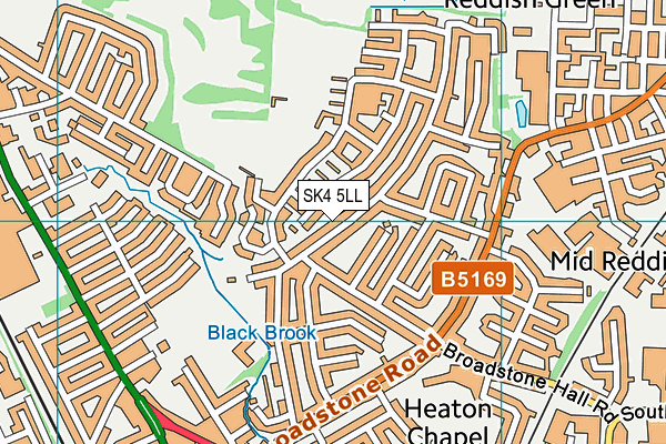 SK4 5LL map - OS VectorMap District (Ordnance Survey)