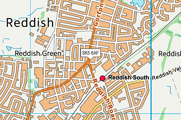 SK5 6AF map - OS VectorMap District (Ordnance Survey)