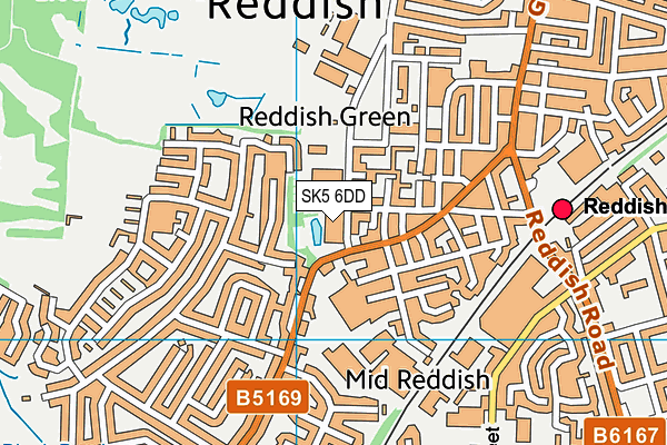 Kingfisher Health Club (Reddish) map (SK5 6DD) - OS VectorMap District (Ordnance Survey)