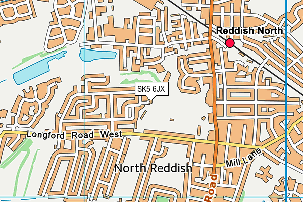 SK5 6JX map - OS VectorMap District (Ordnance Survey)