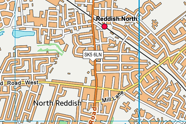 SK5 6LN map - OS VectorMap District (Ordnance Survey)