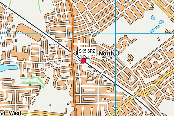 SK5 6PZ map - OS VectorMap District (Ordnance Survey)