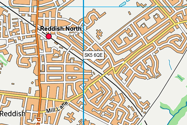 SK5 6QE map - OS VectorMap District (Ordnance Survey)