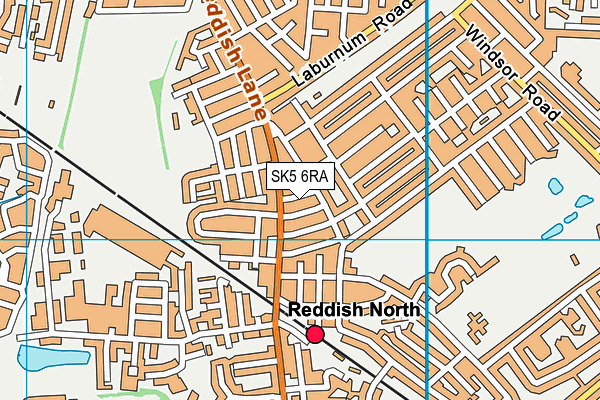 SK5 6RA map - OS VectorMap District (Ordnance Survey)