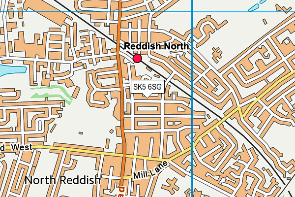 SK5 6SG map - OS VectorMap District (Ordnance Survey)