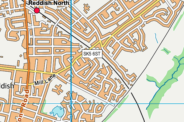 SK5 6ST map - OS VectorMap District (Ordnance Survey)
