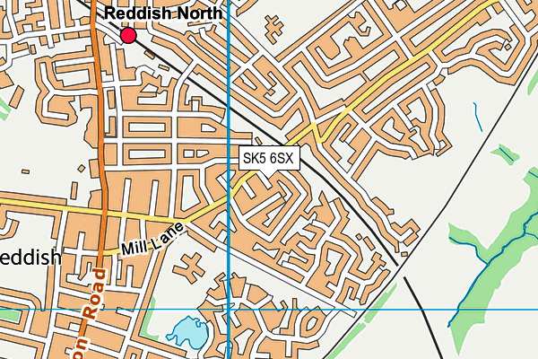 SK5 6SX map - OS VectorMap District (Ordnance Survey)