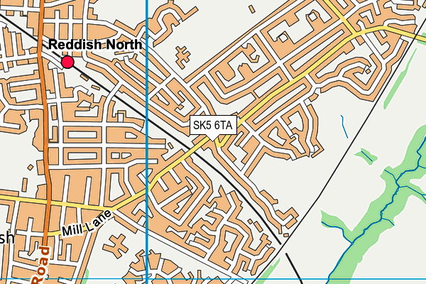 SK5 6TA map - OS VectorMap District (Ordnance Survey)