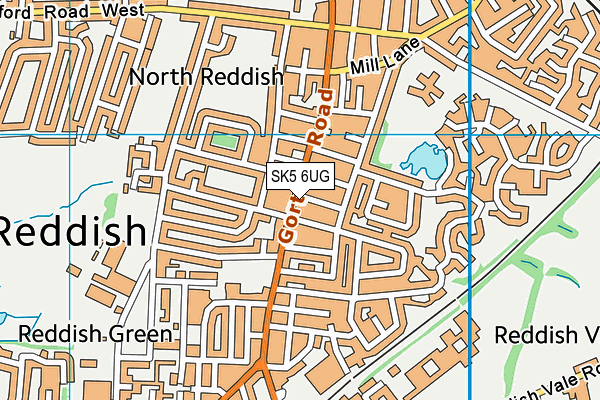 Reddish Baths (Closed) map (SK5 6UG) - OS VectorMap District (Ordnance Survey)