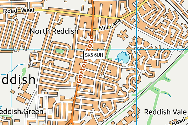 SK5 6UH map - OS VectorMap District (Ordnance Survey)