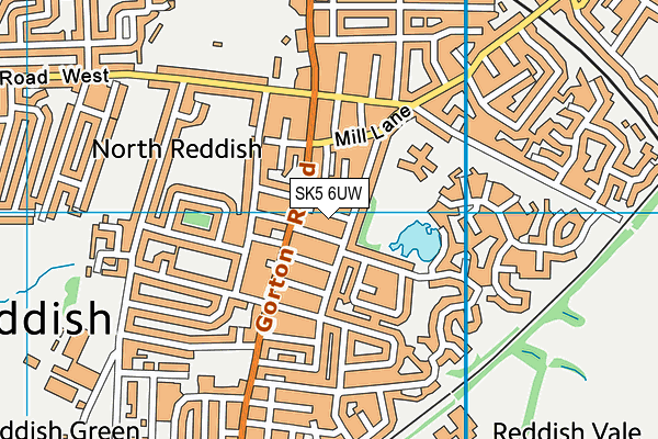 SK5 6UW map - OS VectorMap District (Ordnance Survey)