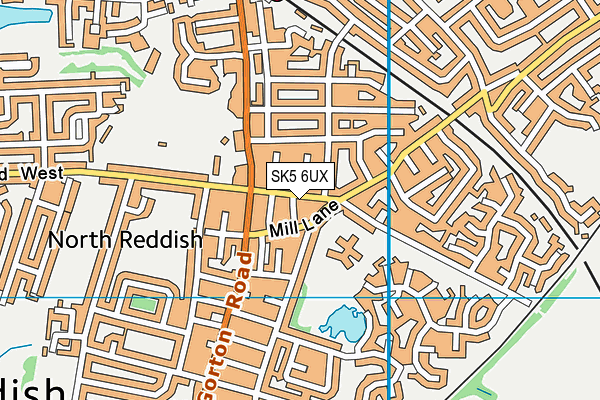 SK5 6UX map - OS VectorMap District (Ordnance Survey)