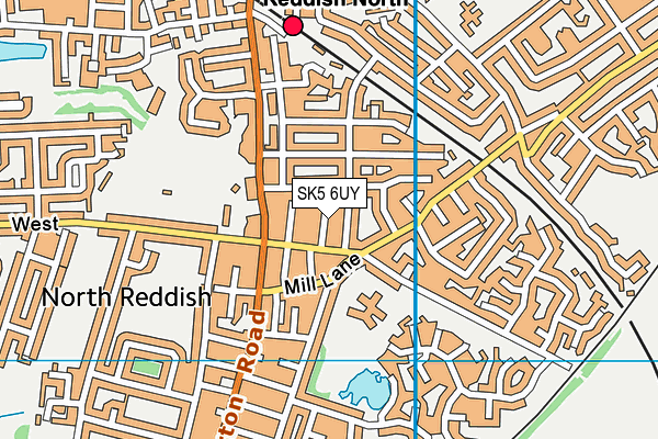 Reddish Hall School map (SK5 6UY) - OS VectorMap District (Ordnance Survey)
