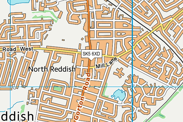 SK5 6XD map - OS VectorMap District (Ordnance Survey)