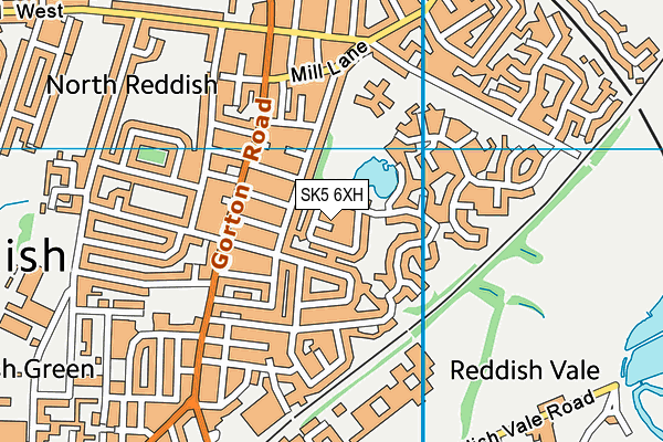 SK5 6XH map - OS VectorMap District (Ordnance Survey)