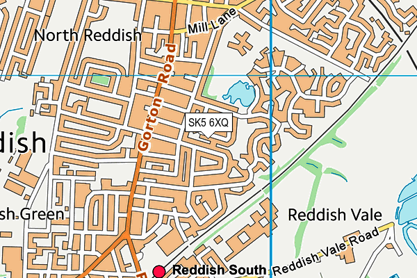 SK5 6XQ map - OS VectorMap District (Ordnance Survey)