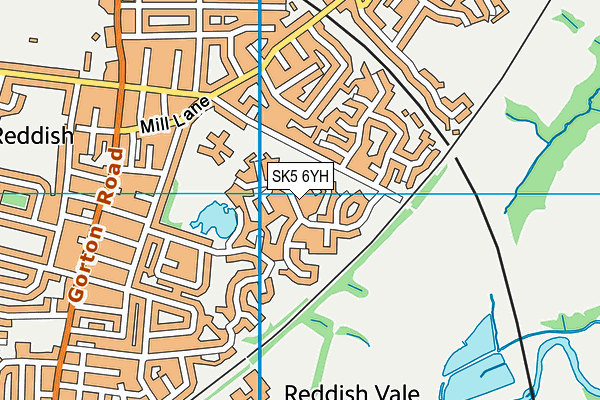 SK5 6YH map - OS VectorMap District (Ordnance Survey)