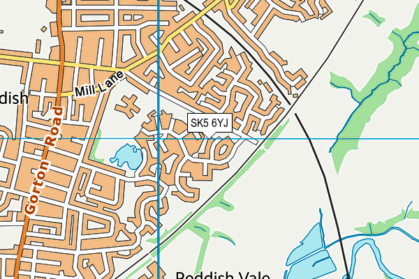 SK5 6YJ map - OS VectorMap District (Ordnance Survey)