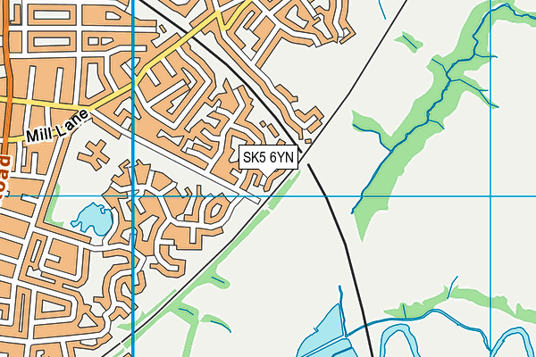 SK5 6YN map - OS VectorMap District (Ordnance Survey)